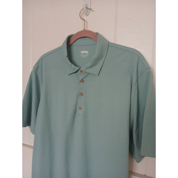 Mugsy Polo Golf Shirt Mens XXL Mint Green Short Sleeve Nylon Rayon - Picture 4 of 11
